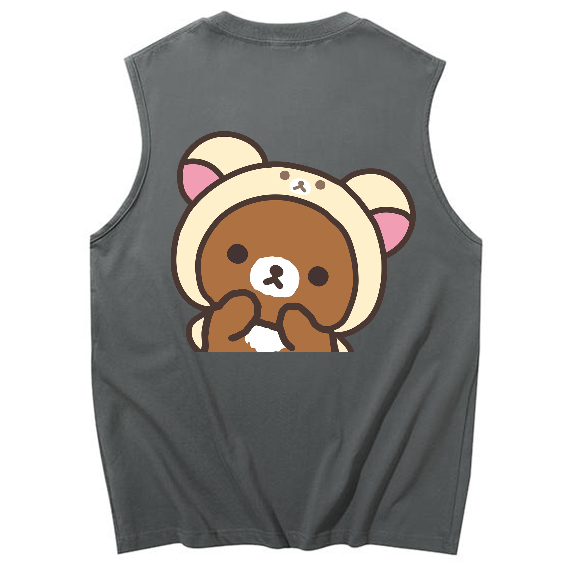 （画像用） リラックマ リラックマ キイロイトリ Rilakkuma Korilakkuma Kiiroitori コットン100％タンクトップ（背面プリント）